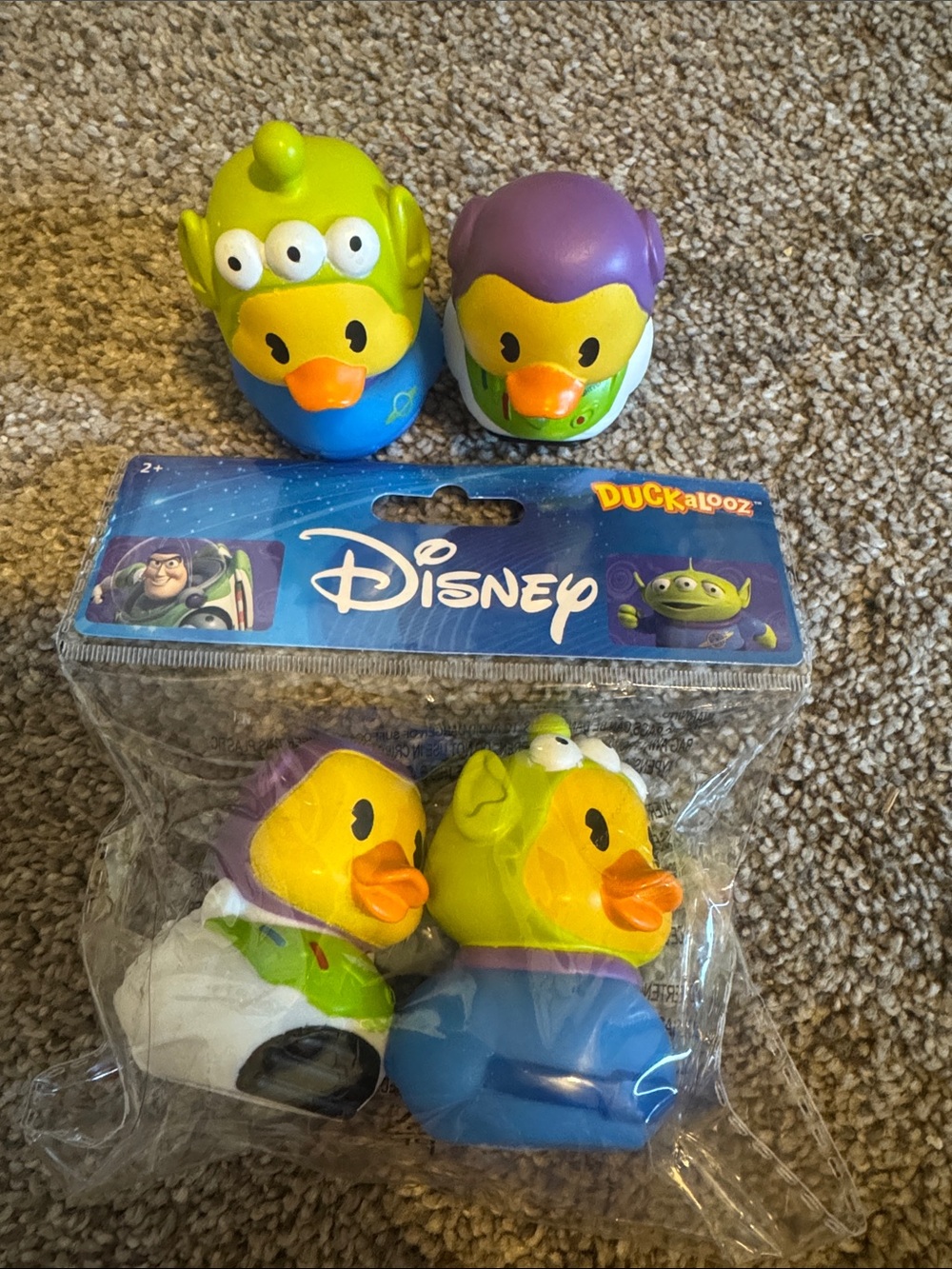 Disney Duckalooz Alien & Purple-Top Duck Bath Toys - Yellow, Green, Purple, Blue